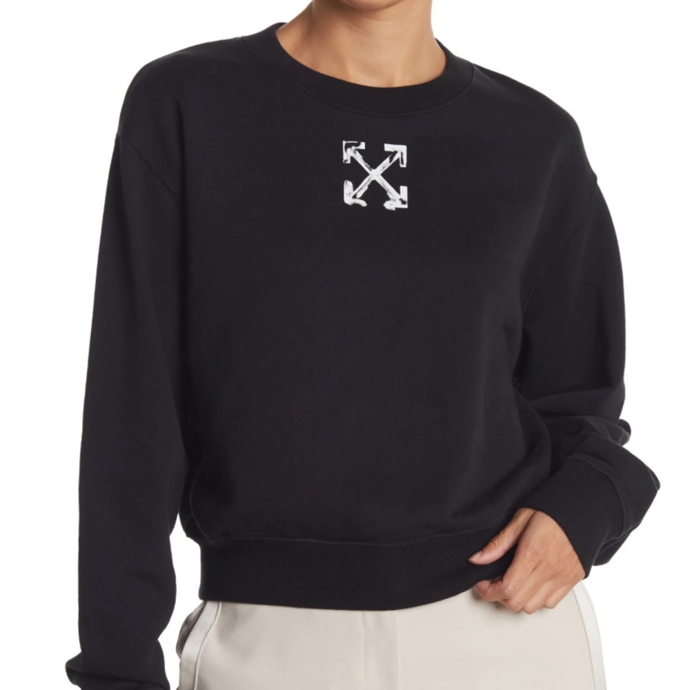 OFF-WHITE Spray Arrow Cropped Crewneck